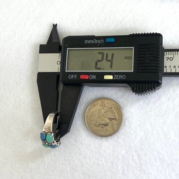 Premier Designs Sterling Silver 925 Simulated Turquoise Sodalite Band Ring 6.5 - Picture 15 of 16